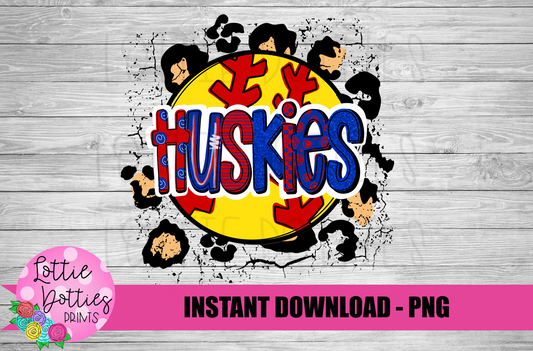 Huskies Softball PNG - Softball -  sublimation design - Digital Download