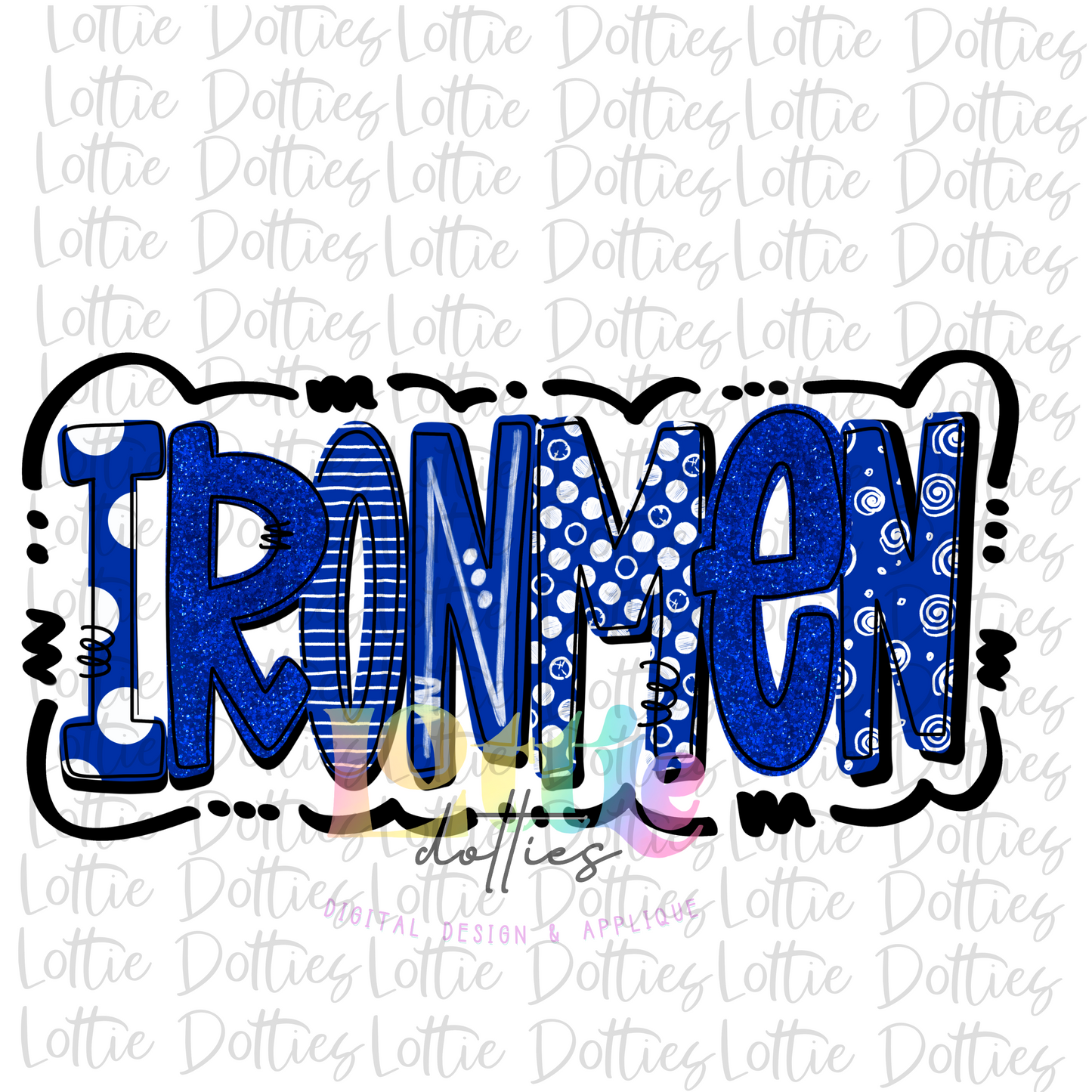 Ironmen - Ironmen - Sublimation - Digital Download = Royal Blue and White