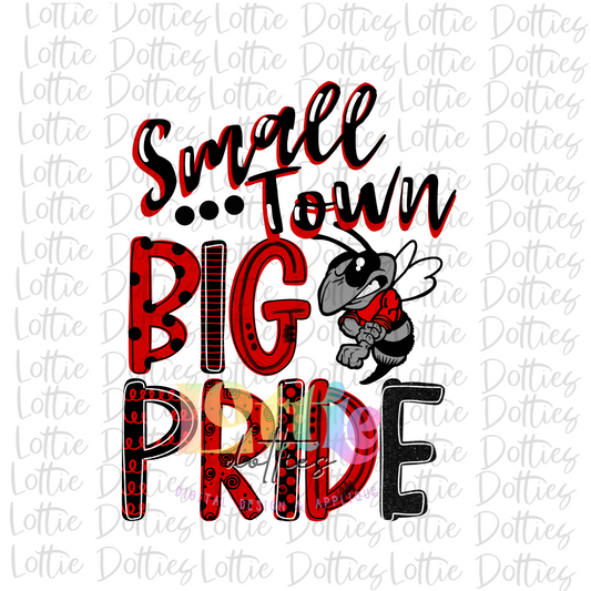 Small Town Big Pride Hornets - PNG  - Hornets Sublimation - Digital Download - Red and Black