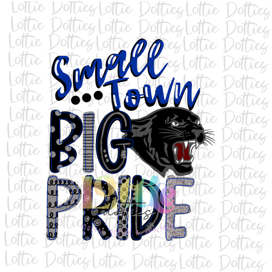 Small Town Big Pride - PNG - Cougars  - Sublimation - Digital Download - Royal and Black