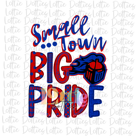 Small Town Big Pride Knights - PNG -  Knights Sublimation - Digital Download - Red and Royal