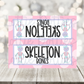 Skeleton Bones Girls PNG - Bag Toppers - Sublimation - Digital Download
