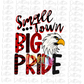 Small Town Big Pride Eagles  - PNG - Eagles Sublimation - Digital Download - Red and Black