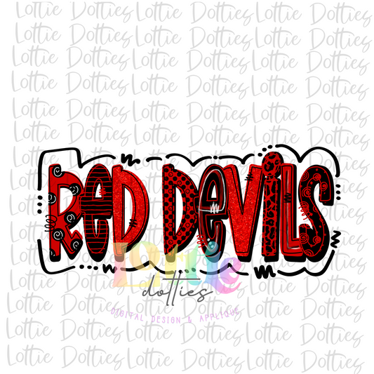 Red  Devils Png - Devils Sublimation Design - Digital Download