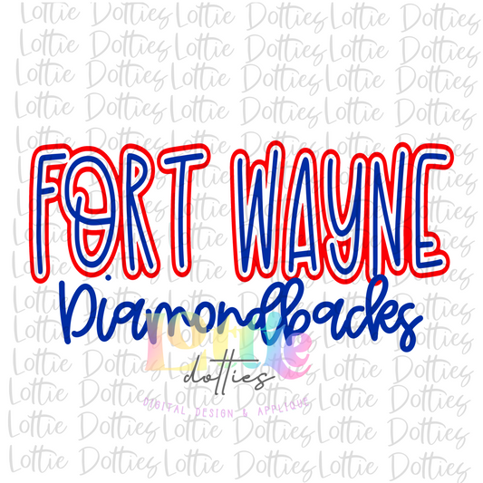 Fort Wayne Diamondback PNG - Diamondback Sublimation - Digital Download