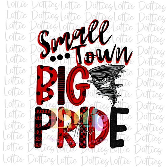 Small Town Big Pride Tornadoes - PNG - Sublimation - Digital Download - Red and Black