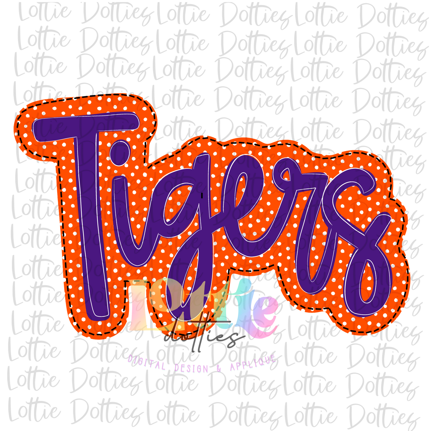 Tigers  - PNG - sublimation design - Digital Download - Orange and Purple