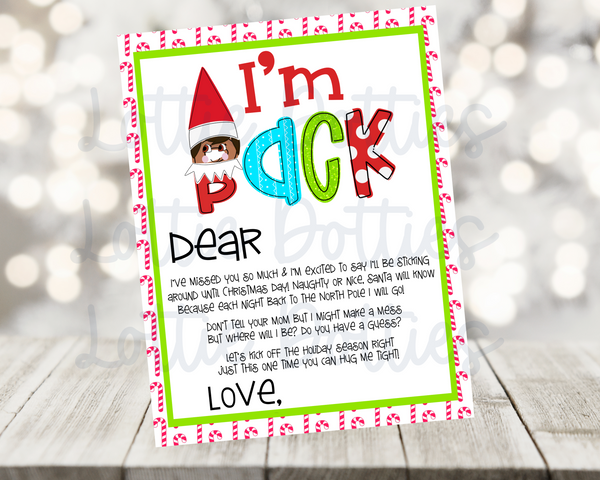 I'm Back Elf Letter PNG - Elf Letter - Sublimation - Digital Download ...