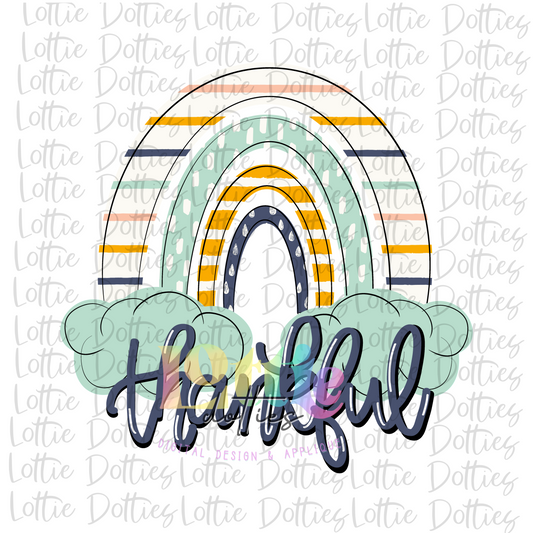 Rainbow Thankful  Png - rainbow clipart - rainbow sublimation - Instant Download