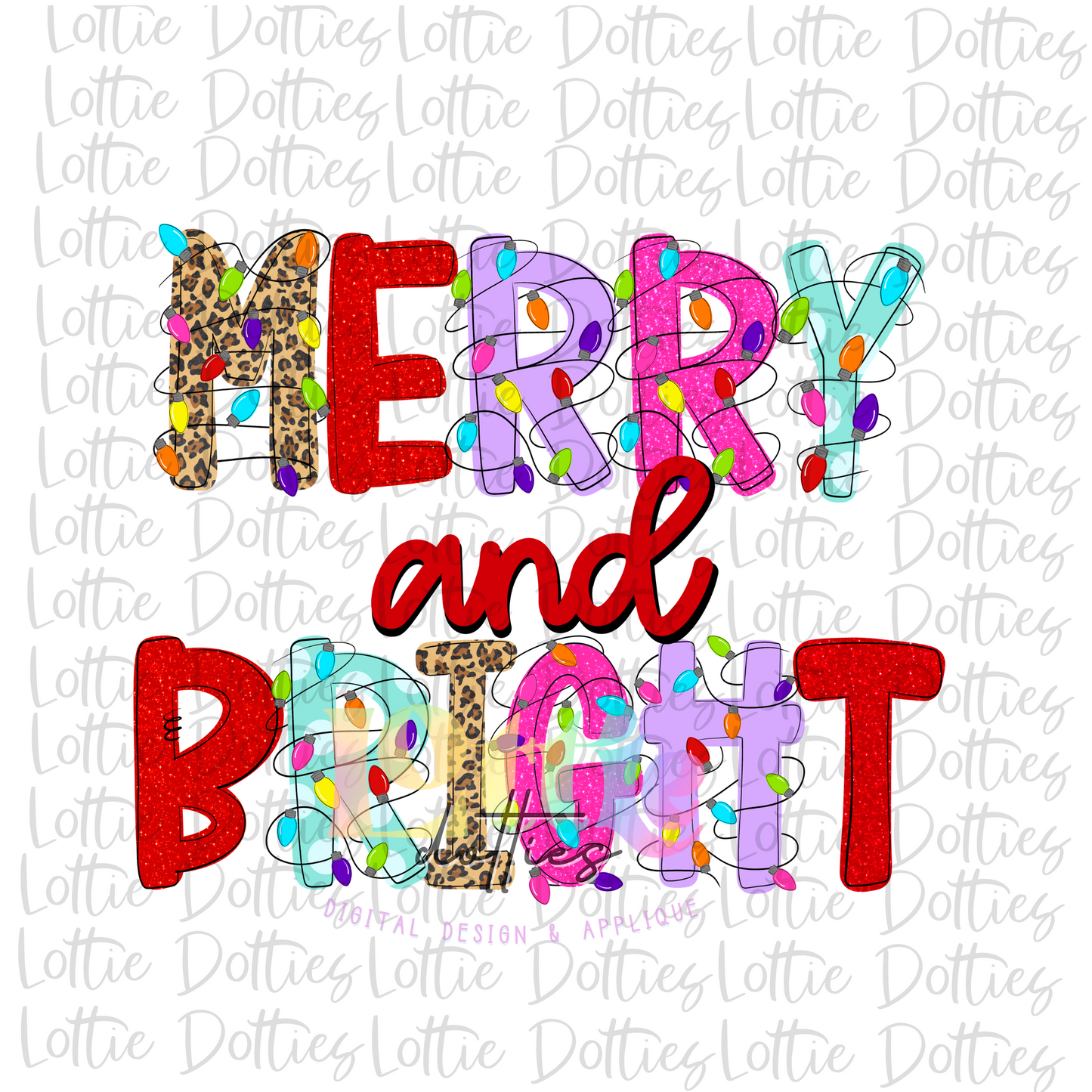 Merry and Bright PNG - Christmas Sublimation