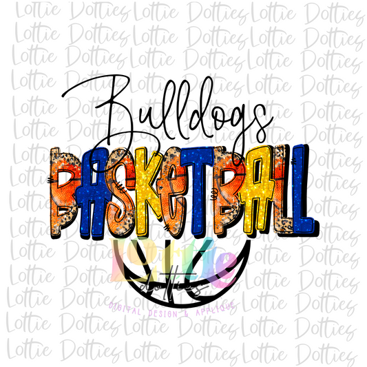 Bulldogs Basketball  -  PNG - Bulldogs Blue and Gold -  Sublimation design - Digital Download