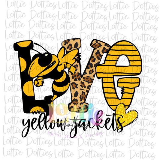 Love Yellow jackets PNG -- Instant Download - Digital Download -Sublimation Design