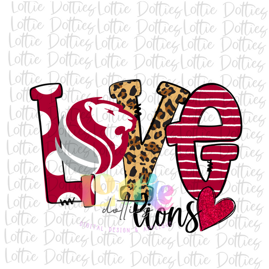 Love Lions PNG - Lions -  Sublimation Design - Digital Download
