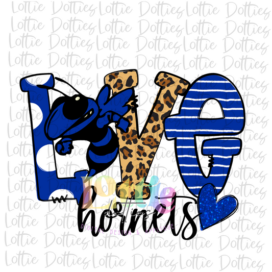 Love  Hornets PNG - Digital Download - Hornets  Sublimation Design - Blue