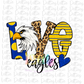 Love Eagles PNG - Eagles Sublimation - Digital Download - Blue and Yellow