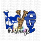 Love Mustangs PNG - Mustangs Sublimation - Digital Download - Blue