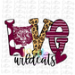 Love Wildcats  PNG - Wildcats Sublimation - Digital Download - Maroon
