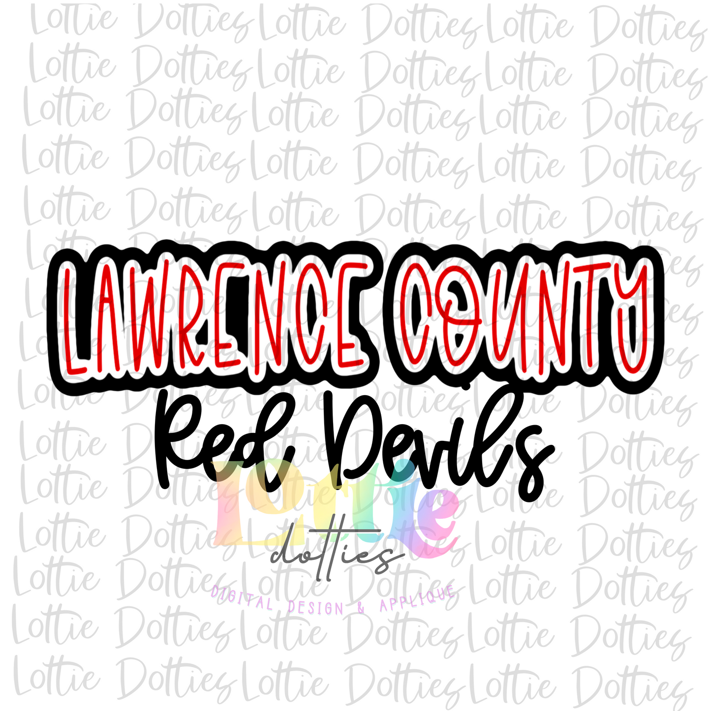 Lawrence County Red  Devils Png - Red Devils Sublimation Design - Digital Download