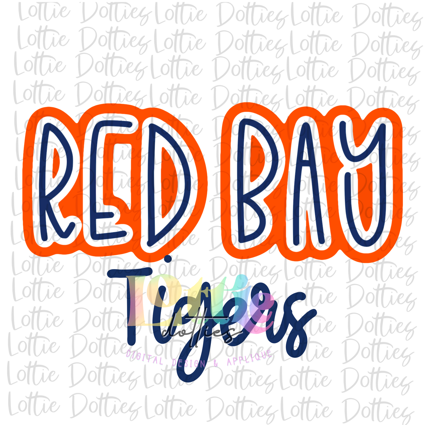 Red Bay Tigers PNG - Tigers sublimation design - Digital Download