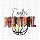 Eagles Basketball PNG - Basketball Sublimation - Digital Download - White Outline