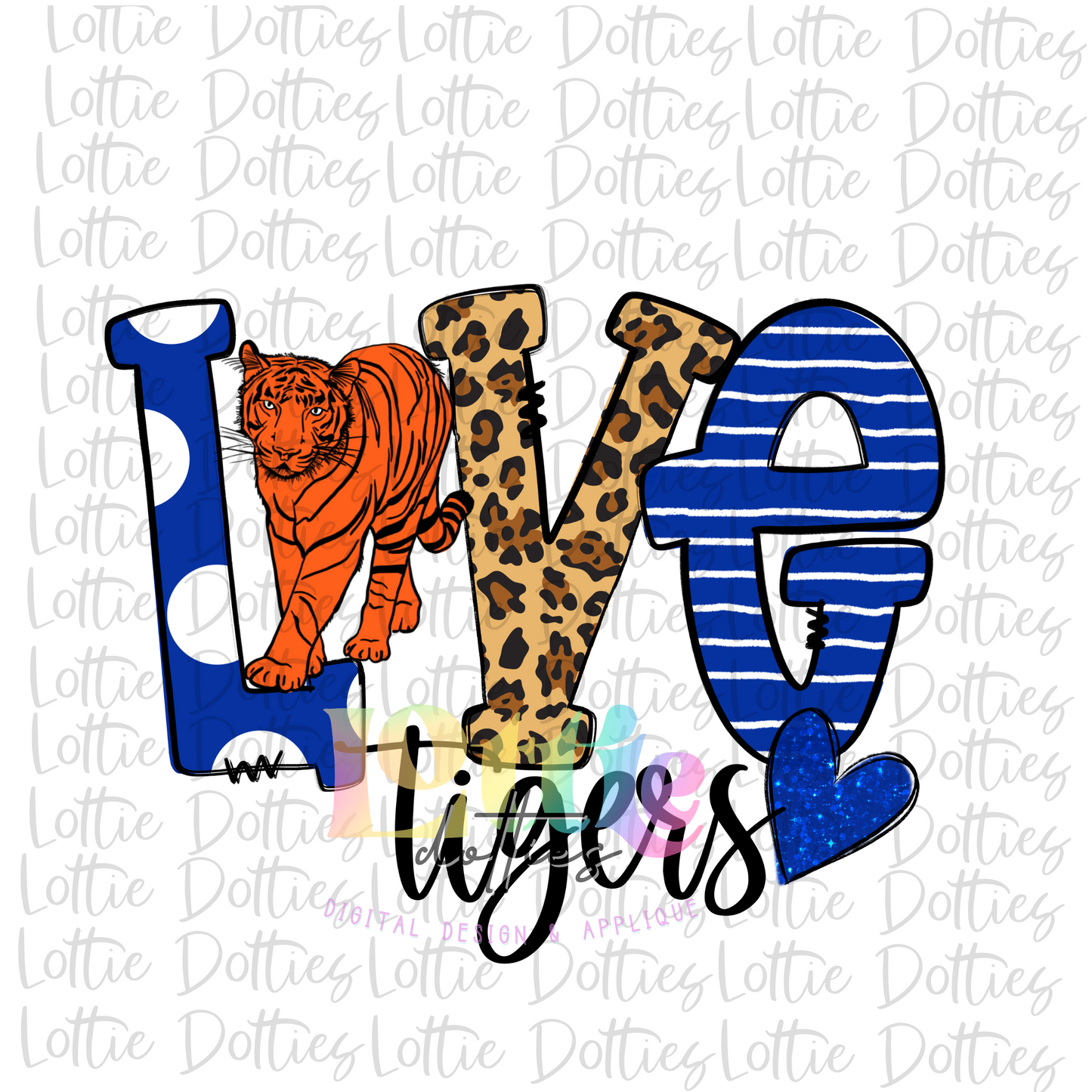 Love Tigers Png -  Tigers sublimation- Digital Download - Royal