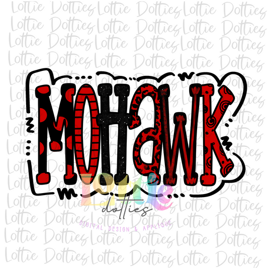Mohawk PNG -Sublimation design - Digital Download - Red and Black