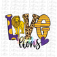 Love Lions PNG - Lions -  Sublimation Design - Digital Download - Purple  and Gold