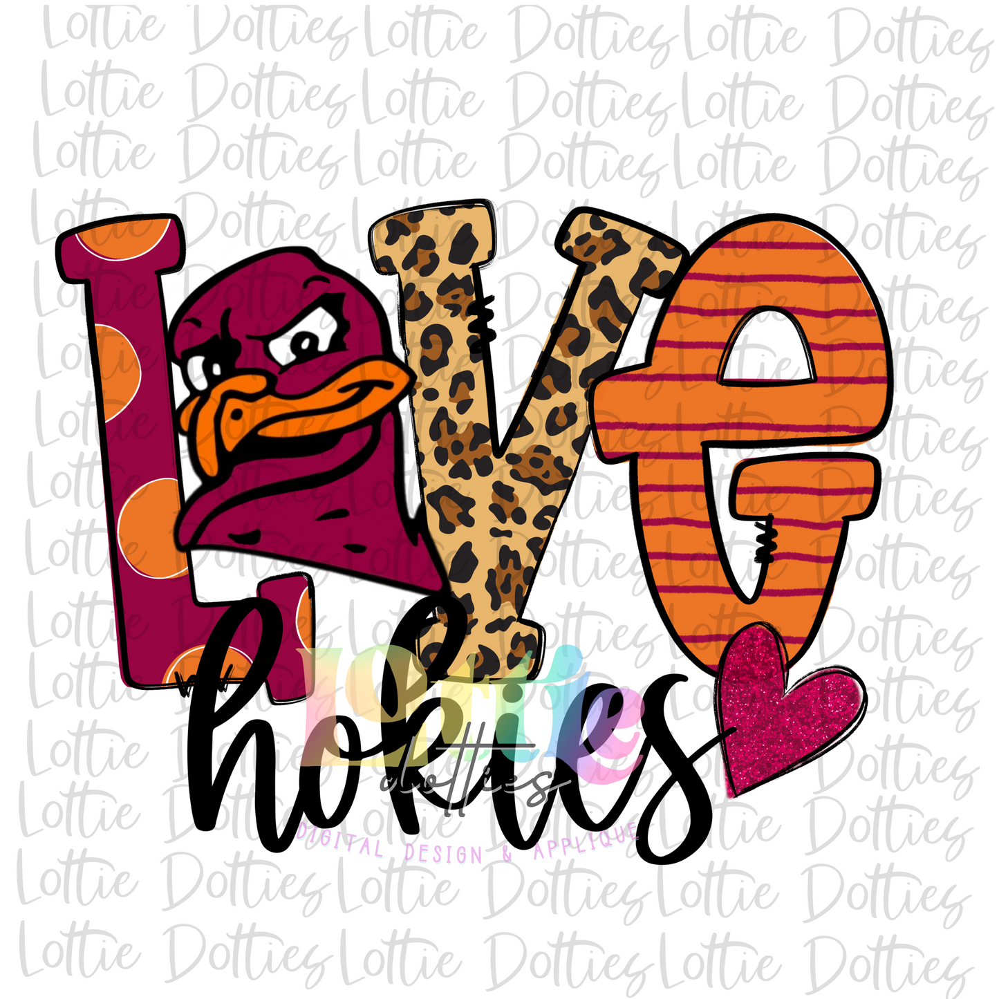 Love Hokies PNG - Hokies Sublimation - Digital Download