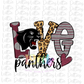 Love Panthers PNG - Panthers Sublimation - Digital Download - Maroon and Gray
