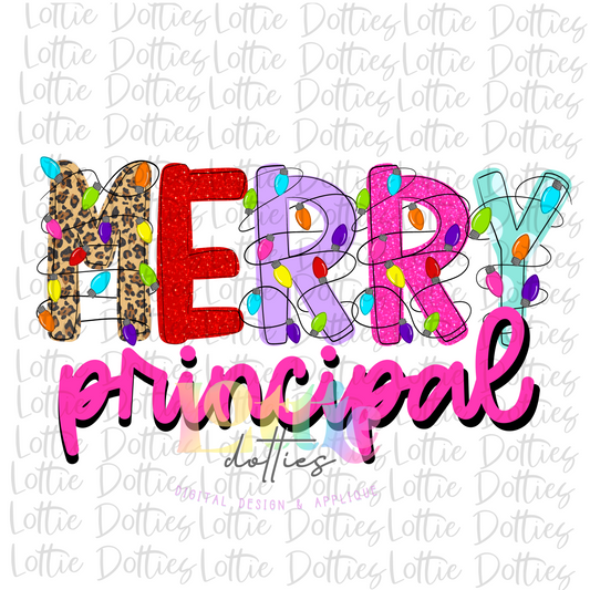 Merry Principal PNG - School Design - Christmas Sublimation - Digital Download