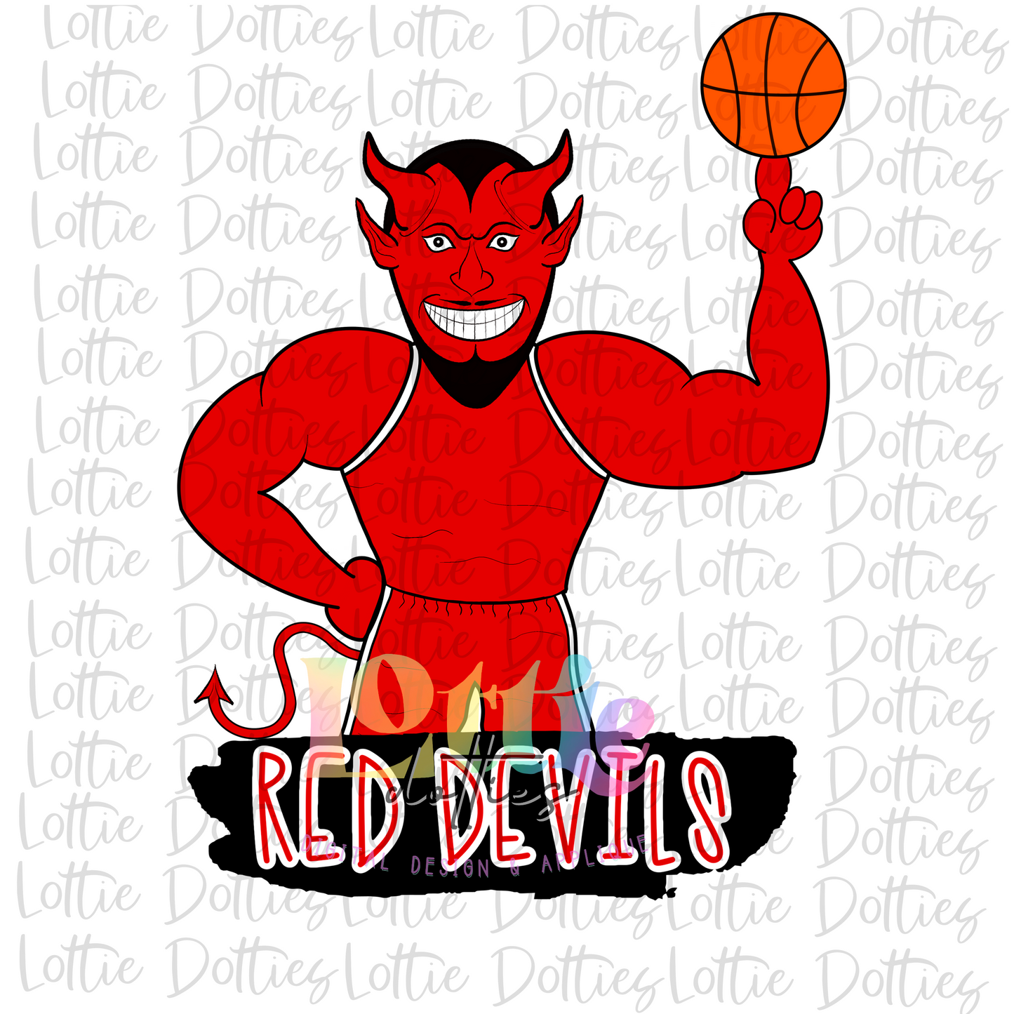 Red Devils Basketball PNG - Red Devils Sublimation - Digital Download