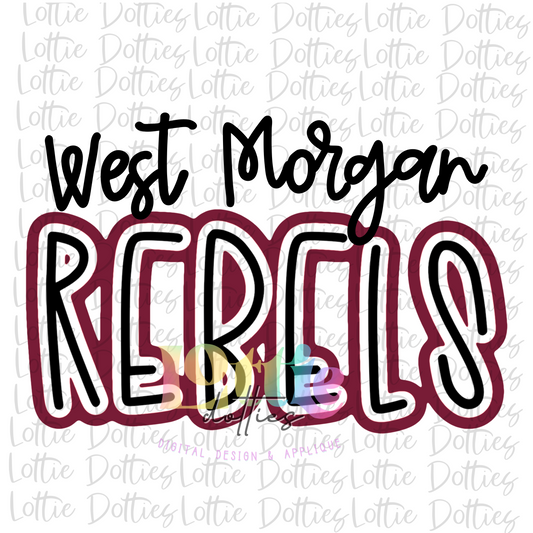 West Morgan Rebels PNG - Rebels Sublimation design - Digital Download