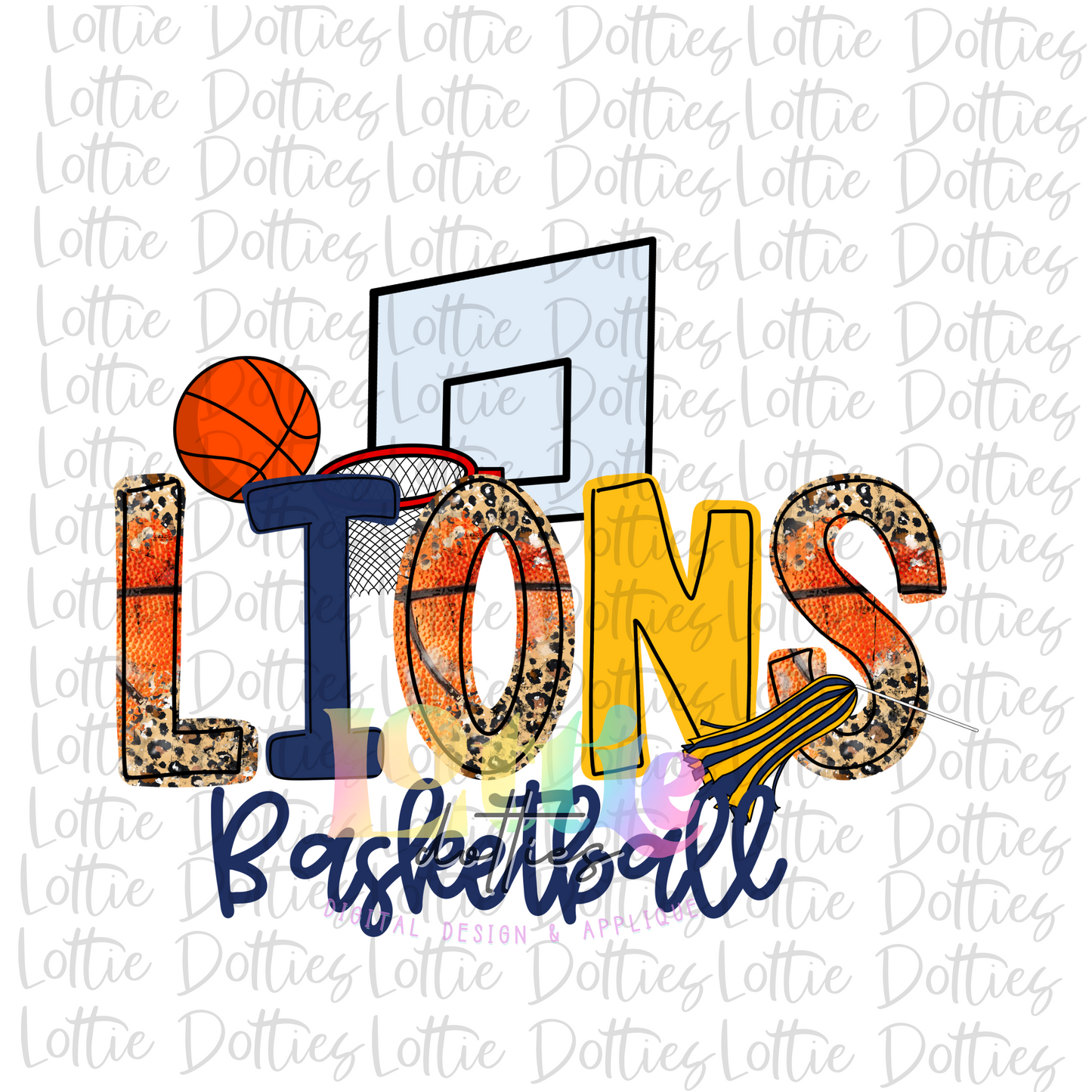 Lions PNG - Basketball  - Lions -  sublimation design - Digital Download - Navy and Gold