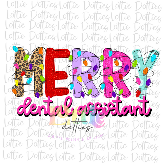 Merry Dental Assistant Png - Christmas Sublimation Design- Digital Download