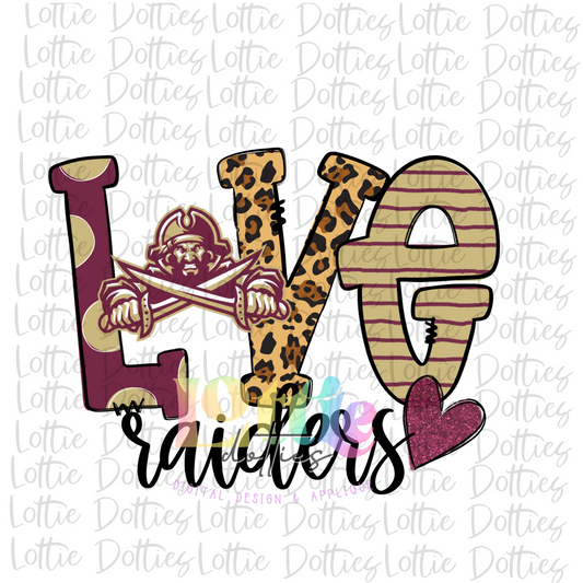 Love Raiders PNG - Raiders Sublimation - Digital Download