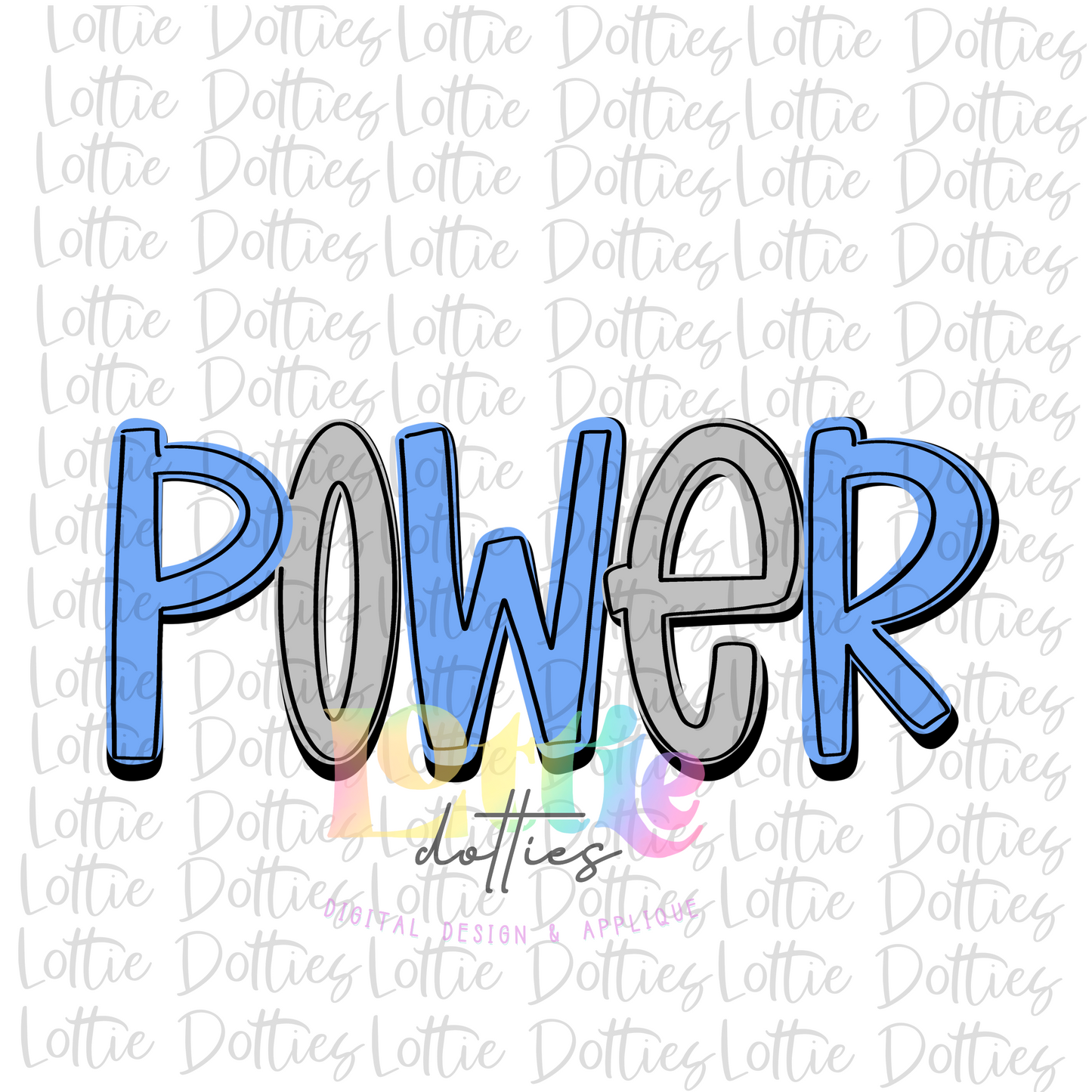 Power PNG - Power Sublimation - Digital Download -Blue and Gray