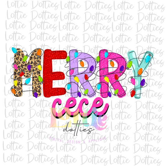 Merry CeCe  Png - Christmas Sublimation Design- Digital Download