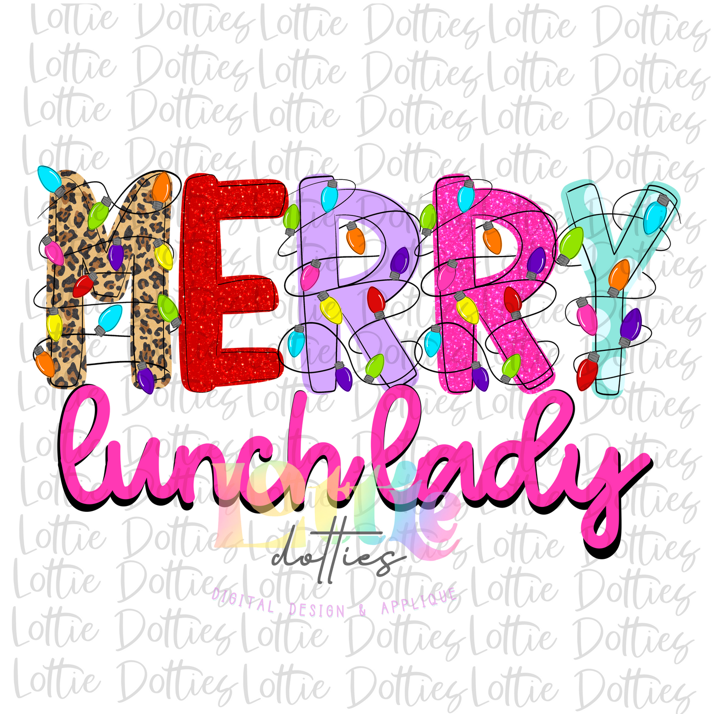 Merry Lunch Lady Png - Christmas Sublimation Design- Digital Download