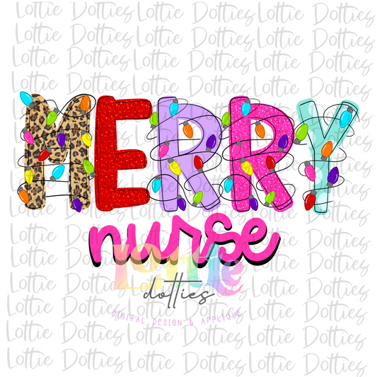 Merry Nurse Png - Christmas Sublimation Design- Digital Download