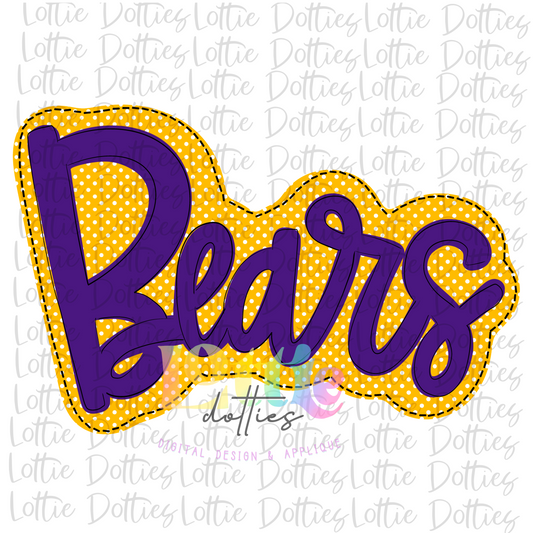 Bears PNG - Bears  sublimation design - Digital Download - Purple and Gold