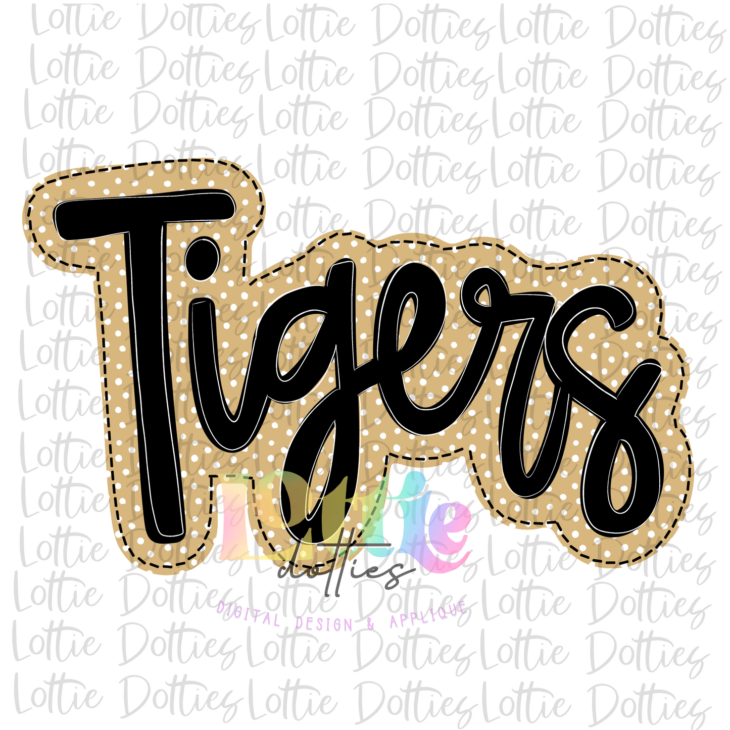 Tigers  - PNG - sublimation design - Digital Download - Black and Vegas Gold