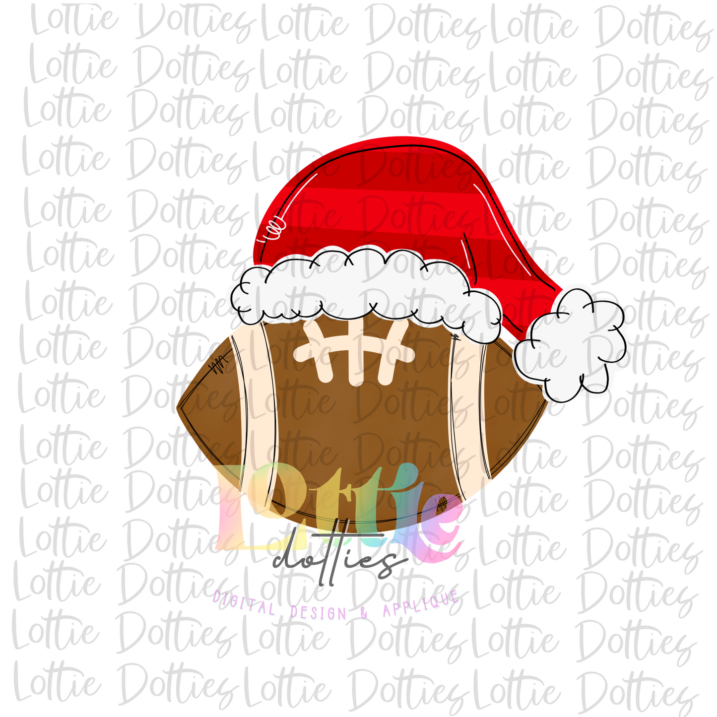 Football Santa Hat PNG - Christmas Sublimation - Digital Download