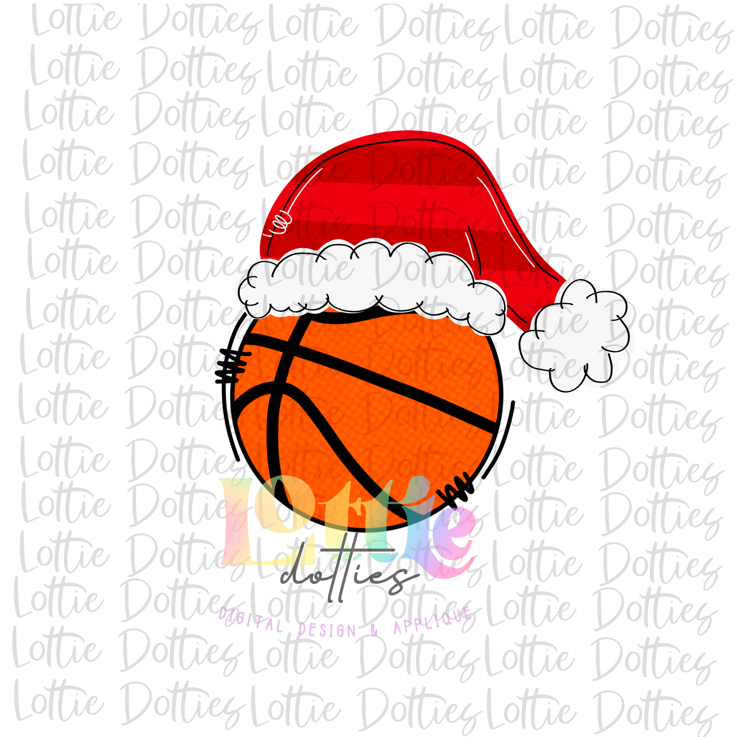 Basketball Santa Hat PNG - Christmas Sublimation - Digital Download