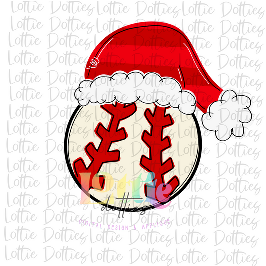 Baseball Santa Hat PNG - Christmas Sublimation - Digital Download