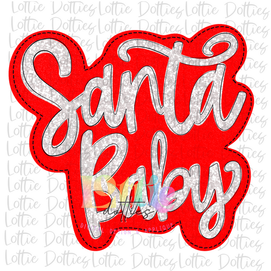 Santa Baby PNG - Christmas Sublimation - Digital Download - Red and Sliver