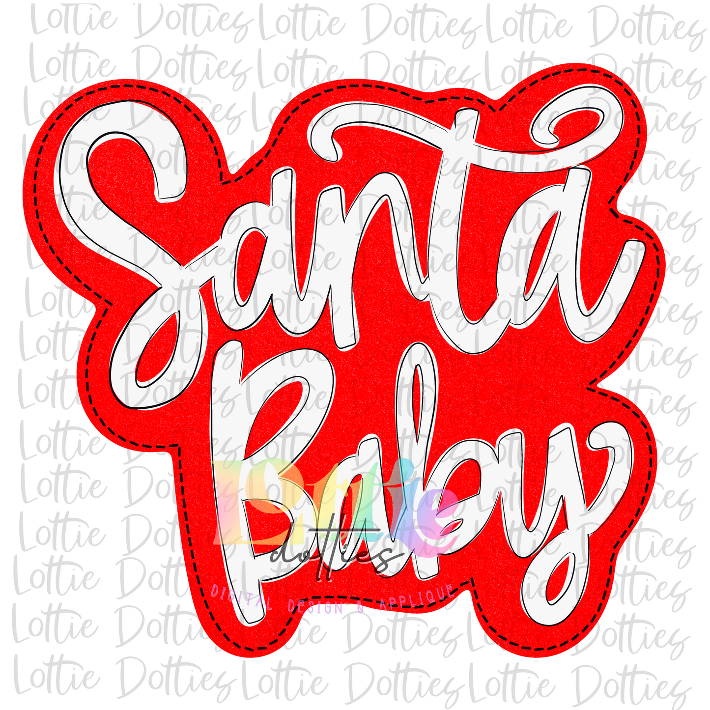 Santa Baby PNG - Christmas Sublimation - Digital Download - Red and White