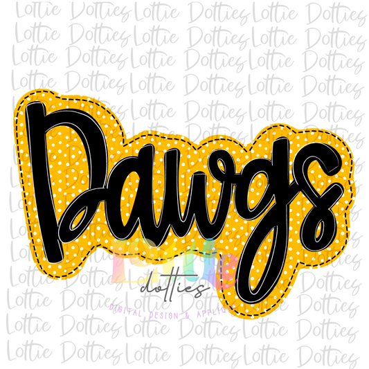 Dawgs - PNG - sublimation design - Digital Download - Black and Gold