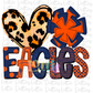 Heart Pom Eagles -  PNG - Eagles -  sublimation design - Digital Download