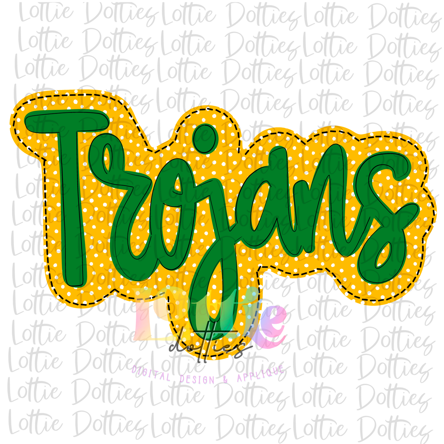 Trojans - PNG - sublimation design - Digital Download - Green and Gold