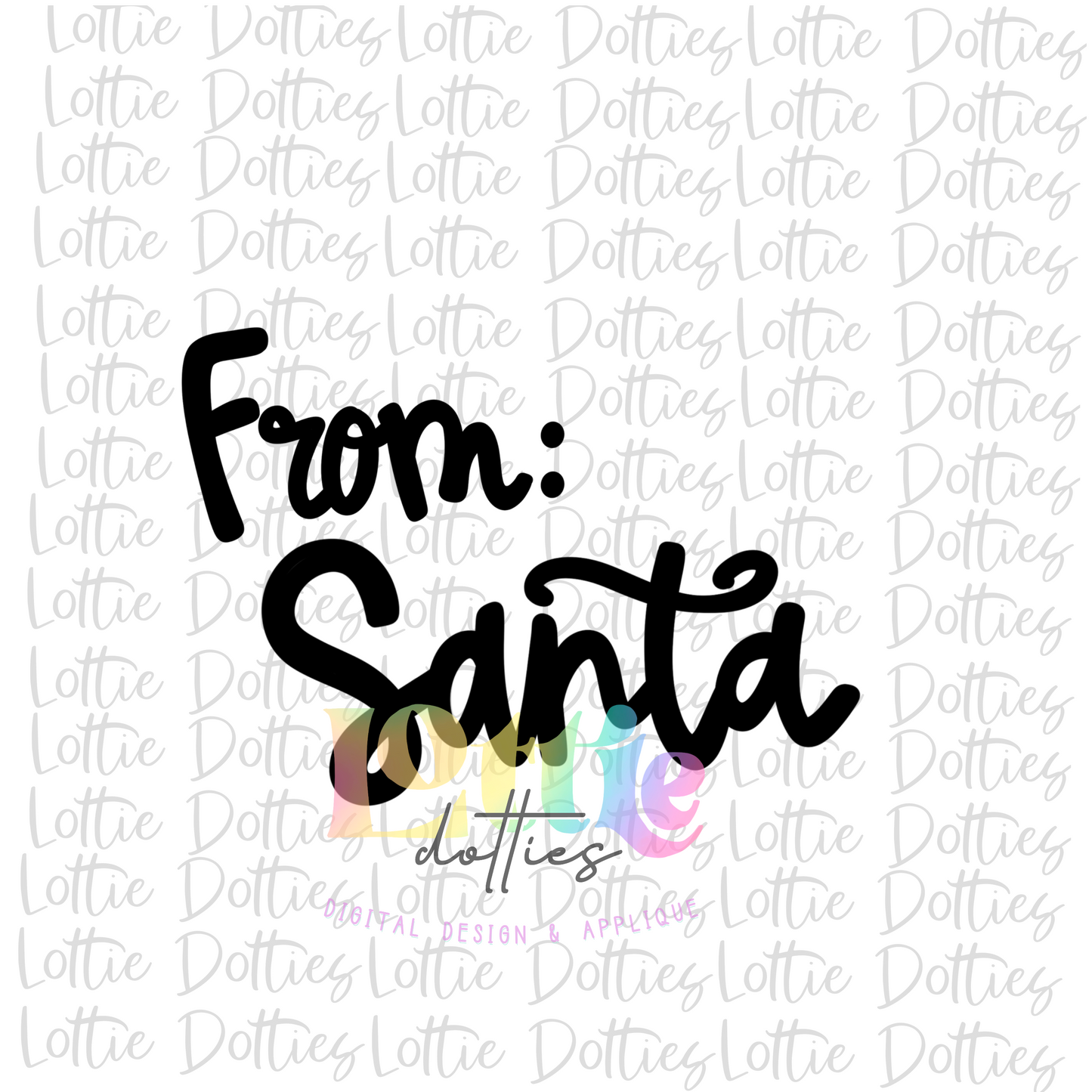 From Santa PNG - Santa Gift Tag Sublimation - Digital Download